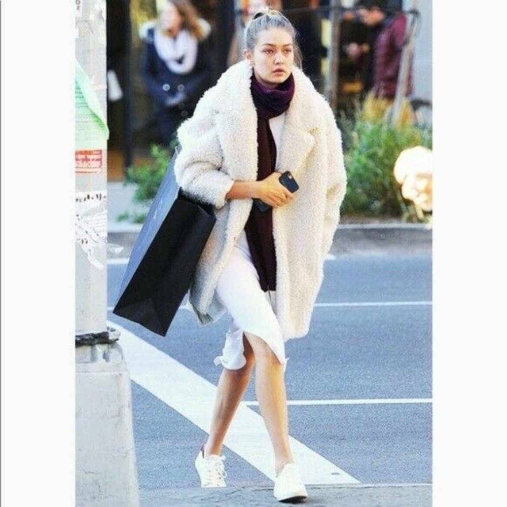 C&C CALIFORNIA Faux Fur Teddy Bear Fuzzy Coat NWT